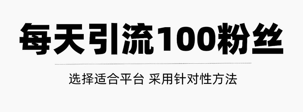 项目-只需要做好这几步，就能让你每天轻松获得100 精准粉丝的方法！【视频教程】骑士资源网(1)