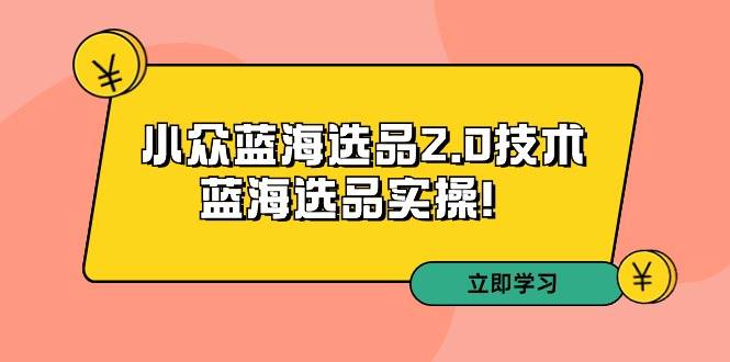 项目-拼多多培训第33期：小众蓝海选品2.0技术-蓝海选品实操！骑士资源网(1)