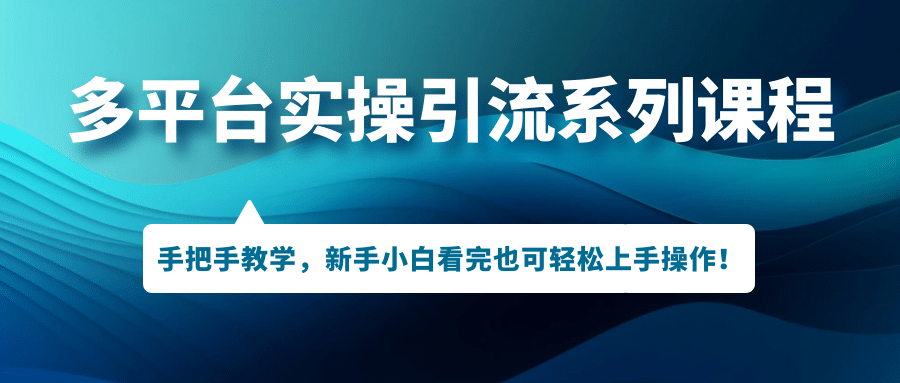 项目-多平台实操引流系列课程，手把手教学，新手小白看完也可轻松上手引流操作骑士资源网(1)