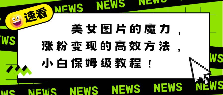 项目-美女图片的魔力，涨粉变现的高效方法，小白保姆级教程！骑士资源网(1)