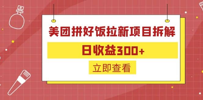 项目-外面收费260的美团拼好饭拉新项目拆解：日收益300骑士资源网(1)