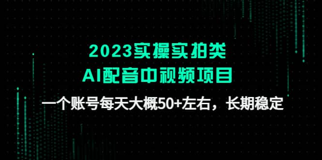 项目-2023实操实拍类AI配音中视频项目，一个账号每天大概50 左右，长期稳定骑士资源网(1)