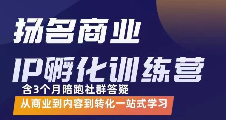 项目-杨名商业IP孵化训练营，从商业到内容到转化一站式学 价值5980元骑士资源网(1)