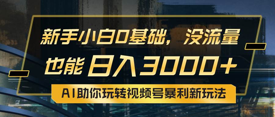 项目-小白0基础，没流量也能日入3000+：AI助你玩转视频号暴利新玩法骑士资源网(1)