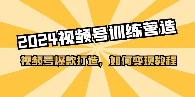 项目-2024视频号训练营，视频号爆款打造，如何变现教程（20节课）骑士资源网(1)