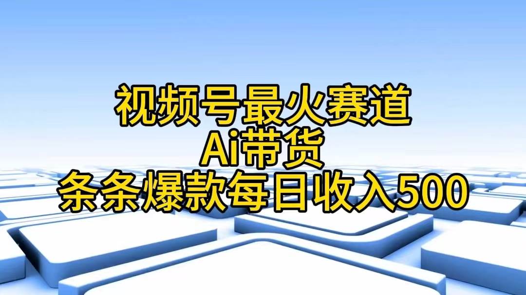 项目-视频号最火赛道——Ai带货条条爆款每日收入500骑士资源网(1)