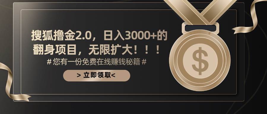 项目-搜狐撸金2.0日入3000+，可无限扩大的翻身项目骑士资源网(1)