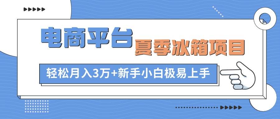 项目-电商平台夏季冰箱项目，轻松月入3万+，新手小白极易上手骑士资源网(1)