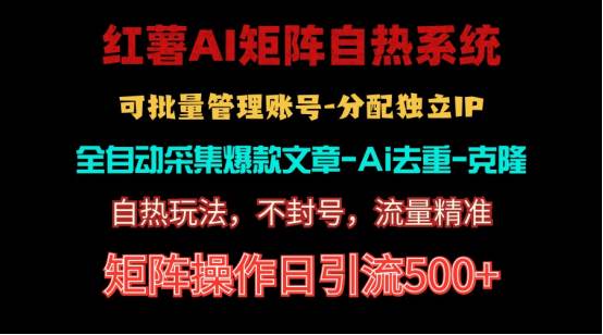 项目-红薯矩阵自热系统，独家不死号引流玩法！矩阵操作日引流500+骑士资源网(1)