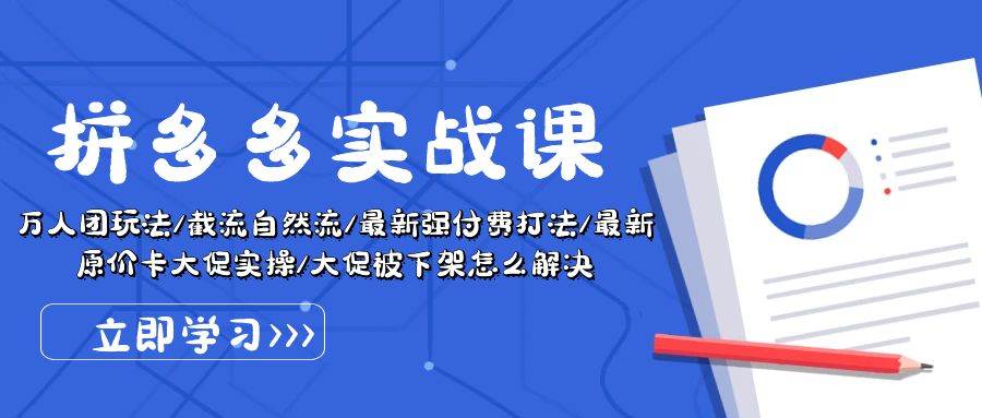 项目-拼多多·实战课：万人团玩法/截流自然流/最新强付费打法/最新原价卡大促..骑士资源网(1)