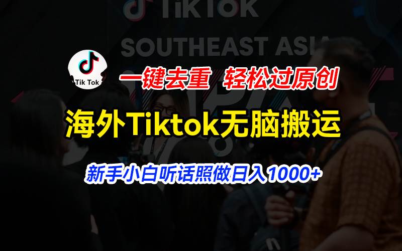 项目-海外Tiktok短视频无脑搬运，一键去重轻松过原创，新手小白听话照做日入&#8230;骑士资源网(1)