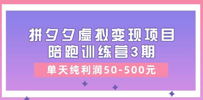 项目-某收费培训《拼夕夕虚拟变现项目陪跑训练营3期》单天纯利润50-500元骑士资源网(1)