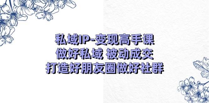 项目-私域IP-变现高手课：做好私域 被动成交，打造好朋友圈做好社群（18节）骑士资源网(1)