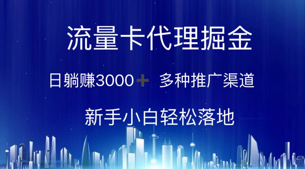 项目-流量卡代理掘金 日躺赚3000+ 多种推广渠道 新手小白轻松落地骑士资源网(1)