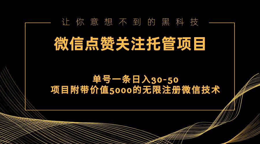 项目-视频号托管点赞关注，单微信30-50元，附带价值5000无限注册微信技术骑士资源网(1)