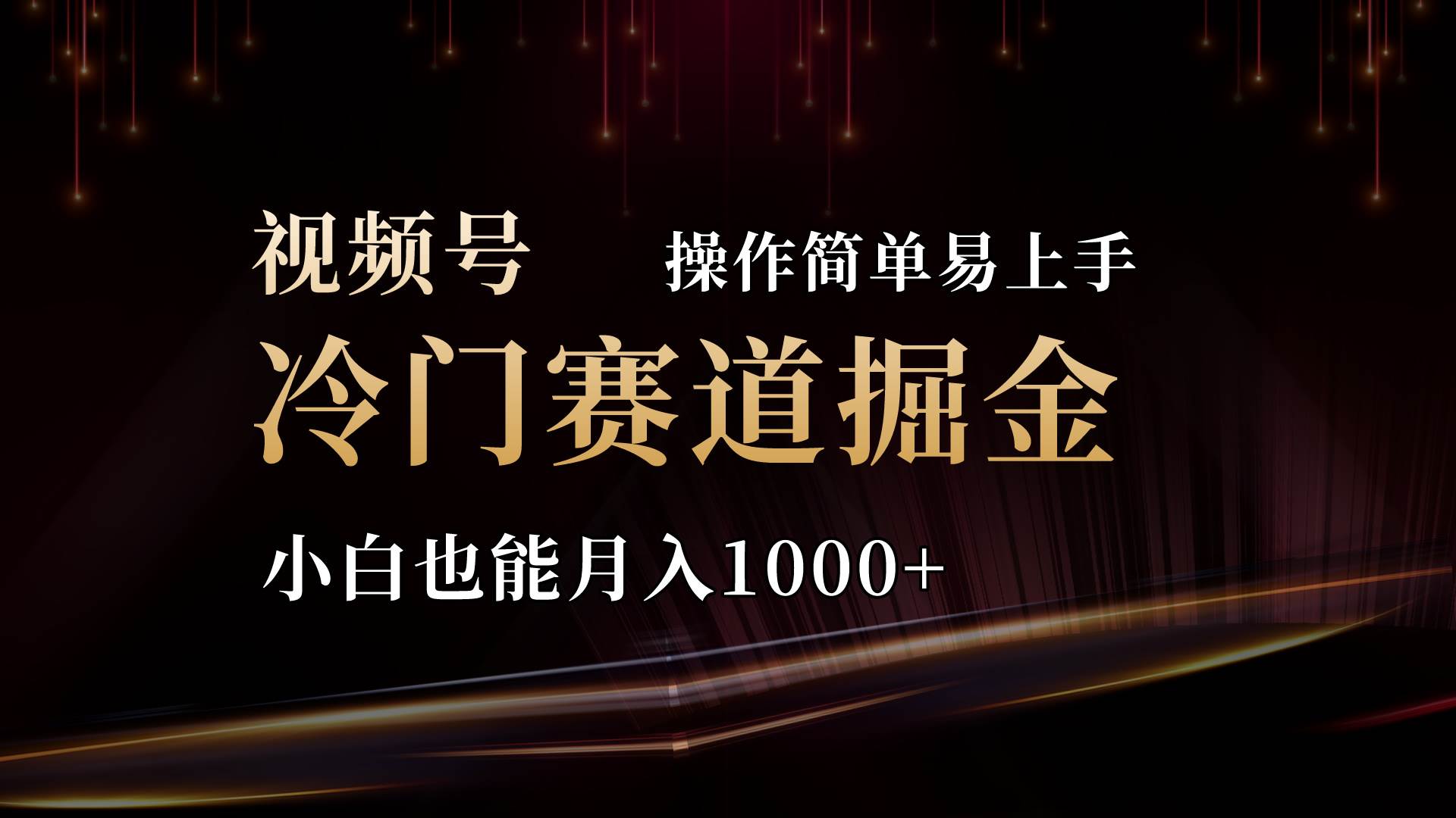 项目-2024视频号三国冷门赛道掘金，操作简单轻松上手，小白也能月入1000+骑士资源网(1)