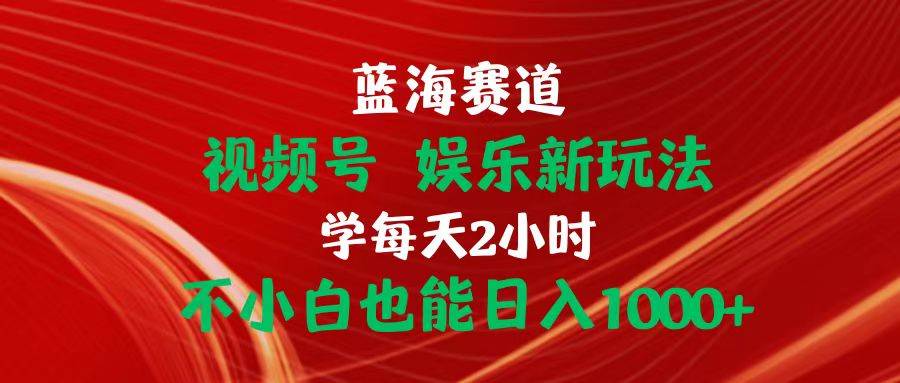 项目-蓝海赛道视频号 娱乐新玩法每天2小时小白也能日入1000+骑士资源网(1)