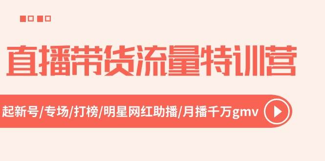 项目-直播带货流量特训营，起新号-专场-打榜-明星网红助播 月播千万gmv（52节）骑士资源网(1)