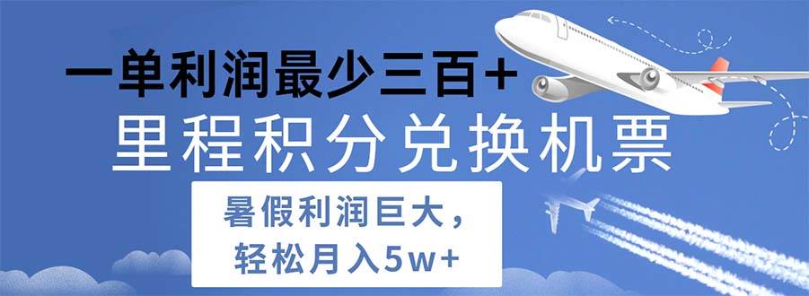 项目-2024暑假利润空间巨大的里程积分兑换机票项目，每一单利润最少500骑士资源网(1)