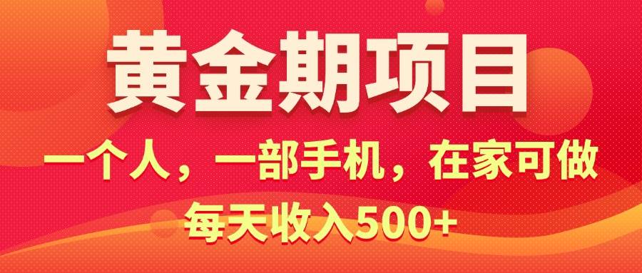 项目-黄金期项目，电商搞钱！一个人，一部手机，在家可做，每天收入500+骑士资源网(1)