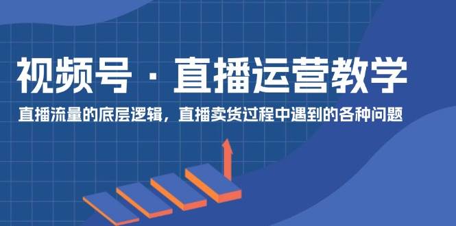 项目-视频号 直播运营教学：直播流量的底层逻辑，直播卖货过程中遇到的各种问题骑士资源网(1)